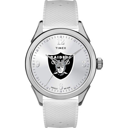 Timex Tribute Women's NFL Athena 40mm Watch - Oakland Raiders with White Silicone Strap