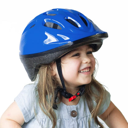 Joovy Noodle Bike Helmet for Toddlers and Kids Aged 1-9 with Adjustable-Fit Sizing Dial, Sun Visor, Pinch Guard on Chin Strap, and 14 Vents to Keep Little Ones Cool (Small, Blueberry)