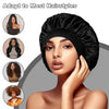 Satin Silk Bonnet for Sleeping,Satin Silk Hair Bonnets for Sleeping Women, Black Widesoft Band Satin Sleep Cap Hair Wrap for Curly Hair showercap