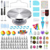 YOQXHY 357 Pcs Cake Decorating Kit,with Aluminium Alloy Cake Turntable & Leveler,58 Piping Tips,Icing Spatulas,Pastry Bags,Frosting Tools for Baking Cupcake Cookie Muffin