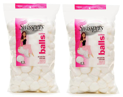 Swisspers Super Jumbo Large Cotton Balls, 140 Count, 2 Pack (Includes 280 Jumbo Plus Size Hypoallergenic Cotton Balls Total)