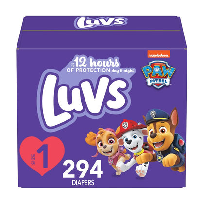 Luvs Diapers - Size 1, 294 Count, Paw Patrol Disposable Baby Diapers