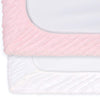 The Peanutshell Plush Minky Changing Pad Covers for Baby Girls | 2 Pack Set | Pink and White