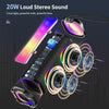 neza Portable Bluetooth Speaker, 20W HD Loud Stereo Sound Wireless Speaker, 18H Playtime Bluetooth Speakers with RGB Flashing Lights, Bluetooth 5.1, IPX7 Waterproof Speakers for Travel/Home/Outdoors