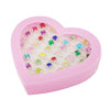 SUNMALL 36 pcs Little Girl Adjustable Rhinestone Gem Rings in Box, Children Kids Jewelry Rings Set with Heart Shape Display Case, Girl Pretend Play and Dress up Rings for Kids