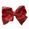 MSSD Party Hair Bows Clips 2pcs Large Bling Sparkly Glitter Sequins Alligator Nylon Mesh Ribbon Bowknot Hairpins for Baby Girls Kids Children Christmas Red Green