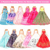 48 PCS Doll Clothes and Accessories 3 PCS Fashion Dresses 3 Tops 3 Pants 3 PCS Party Dresses 2 Sets Swimsuits Bikini 6 Braces Skirt 6 Necklace 10 Hangers and 15 pcs Shoes for 11.5 inch Doll