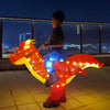 Letsglow Kids Dinosaur Costumes, Inflatable T-Rex Green Dinosaur Halloween Blow Up Costumes With LED Lights,Cosplay for Kids (Red Dinosaur A, 6-8Years)