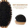 BLACK EGG Boar Bristle Hair Brush for Women Men Kid, Soft Natural Bristles Brush for Thin and Fine Hair, Restore Shine and Texture, Set includes Bamboo comb and 3 hair ties