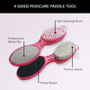 4 in 1 The Pedi Care Stick 4 Sided Pedicure Paddle Metal File and Emery Board Tool with Pumice Stone for Feet by DreamCut