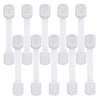 Child Safety Cabinet Locks - (10 Pack) Baby Proofing Latches to Drawer Door Fridge Oven Toilet Seat Kitchen Cupboard Appliance Trash Can with 3M Adhesive - Adjustable Strap No Drill No Tool