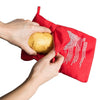 KISEER 3 Pack Reusable Microwave Potato Bag Baked Potato Cooker Pouch, Red