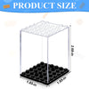 Pokiiulk 15 Pcs Minifigure Display Cases - Acrylic Display Box Fit for Minifig and Action Figures, Stackable Boxes for Figures Collectors, Dust Proof Cabinet for Minifigures Display (Black)