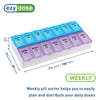 EZY DOSE Weekly (7-Day) Pill Organizer and Planner, Countoured Bottom for Easy Pill Removal, Large, Blue/Purple Am/Pm,1 Count (Pack of 1)