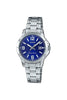 Casio LTP-V004D-2B Women's Dress Stainless Steel Blue Dial Date Watch