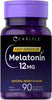 carlyle melatonin 12 mg fast dissolve 90 tablets | natural berry flavor | vegetarian, non-gmo, gluten free (expiry -9/30/2025)