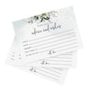 Bliss Collections Advice and Wishes Cards - 50 Heavyweight, Uncoated 4x6 Cards with Mad Libs Rustic Greenery Watercolor Theme for Weddings, Wedding Receptions, Bridal Showers