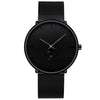 Mens Watches Ultra-thin Minimalist Waterproof-Fashion Wrist Watch for Men Unisex Dress with Stainless Steel Mesh Band-Black Hands