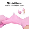 SwiftGrip Pink Nitrile Exam Gloves, 3-mil, Small, 100-ct Box, Powder-Free, Latex-Free, Medical Grade Gloves for Cleaning & Esthetician