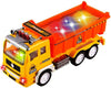 WolVol Electric Dump Truck Toy for Kids with Stunning 4D Flashing Lights and Sounds Music, Bump and Go Action Changes Directions on Contact