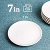 DELLING Ceramic Appetizer Plates, 7 Inch White Dessert Plates/Salad Plate, Small Dinner Plates for Snacks, Side Dishes, Round Serving Plates Set of 6, Microwave & Dishwasher Safe