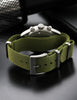 TACTICAL FROG 18mm Watch band with Stainless Steel Buckle, Waterproof Nylon Watch Strap for Men & Women,Green