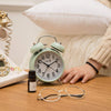 FLOITTUY {Loud Alarm for Deep Sleepers) 4'' Twin Bell Alarm Clock with Backlight for Bedroom and Home Decoration(Green)