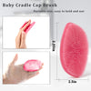 Baby Bath Brush, Exfoliating and Massaging Cradle Cap Bath Brushes - Silicone Cradle Cap Scrubber for Newborns,Babies Essential for Dry Skin, Cradle Cap and Eczema (Blue + Pink)