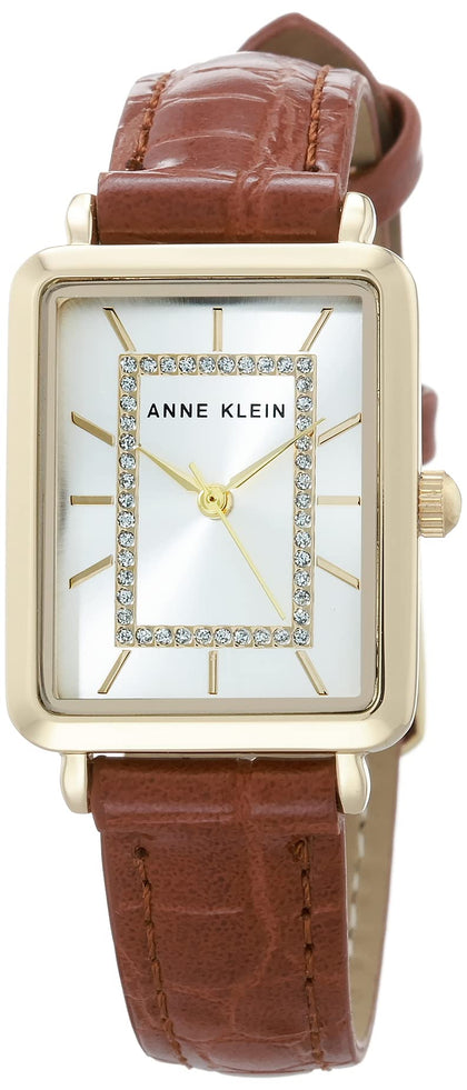 Anne Klein Women's Glitter Accented Croco-Grain Strap Watch, AK/3820