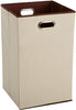 Amazon Basics Rectangular Foldable Laundry Basket Hamper, Beige,Brown