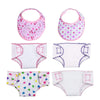 DC-BEAUTIFUL 4 Pcs Doll Diapers Doll Underwear and 2 Pcs Doll Bibs for 14-18 Inch Baby Dolls, Suitable for Infant Baby Doll Girls Boys