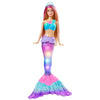 Barbie Dreamtopia Doll, Mermaid Toy with Water-Activated Light-Up Tail, Pink-Streaked Hair & 4 Colorful Light Shows , 12 inches