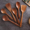 Kitchen Utensils Set, NAYAHOSE Wooden spoons for Cooking Non-stick Pan Kitchen Tool Wooden Cooking Spoons and Wooden utensil storage wooden barrel