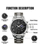 BENYAR Mens Watch Analog Quartz Movement Chronograph Stylish Casual Wristwatch with Stainless Steel Bracelets Waterproof Luminous Date Watches Elegant Gift for Men