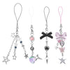 Homvog 4PCS Cute Phone Charms Aesthetic Y2K Cell Phone Charms Strap Pink Strawberry Butterfly Star Phone Charm Y2K Accessories for Phone Bag Keychain Airpods Camera Pendants Decor