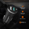 spigen 30w fast car charger quick charge 3.0 usb port, works with galaxy s10/s10 plus /note 10/10+ s9/s8 and iphone 11 pro max xs/xs max/xr / x / ipad, tablet and more