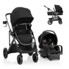 Evenflo Pivot Suite Travel System with LiteMax Infant Car Seat with Anti-Rebound Bar Dunloe Black