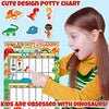 Potty Training Chart for Toddlers, Dinosaur Design Reward Chart - 194 Cool Stickers, 2 Fun Crowns, Motivational Certificate, Bonus Instruction Cards, Booklet & Erasable Pen for Boys and Girls