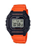 Casio Men's Classic Stainless Steel Quartz Watch with Resin Strap, Orange, 21.1 (Model: W-218H-4B2VCF, Orange/Black