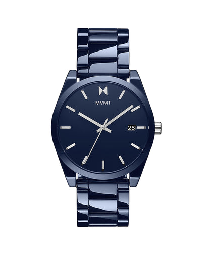 MVMT Element Men's Midnight Blue Ceramic Case Watch with Blue Ceramic Bracelet