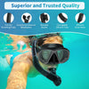 findway Snorkel Mask, Scuba Mask, Panoramic Wide View Dry Snorkel Set for Adults, Anti-Fog Scuba Diving Mask, Snorkeling Gear for Adults, Professional Training Snorkeling Gear