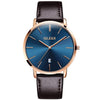 OLEVS Mens Watches Date Ultra Thin Minimalist Fashion Casual Analog Quartz Watch Slim Simple Big Face Waterproof Dress Wrist Watches with Leather Band for Men