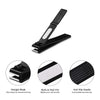 Nail Clippers Set, Ultra Sharp Sturdy Fingernail and Toenail Clipper Cutters with Visibly Tin Case by HAWATOUR Black