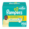 Pampers Swaddlers Diapers - Size 1, 198 Count, Ultra Soft Disposable Baby Diapers