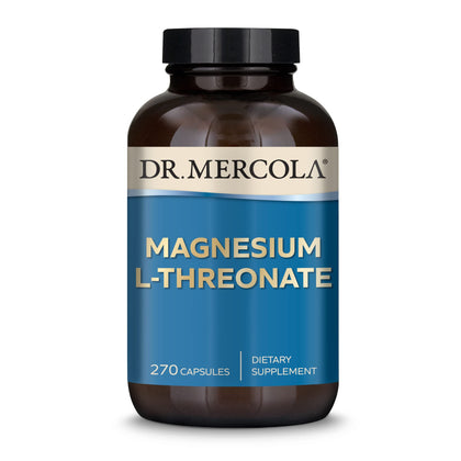 Dr. Mercola Magnesium L-Threonate, 90 Servings (270 Capsules), Dietary Supplement, Supports Bone and Joint Health, Non GMO (Expiry -3/31/2027)