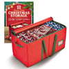 Holiday Cheer Premium Christmas Ornament Storage Container Perfect for Decorations and Ornament Storage Box Fits 128 Holiday Ornaments Tear Proof Fabric