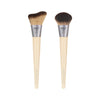 EcoTools New Natural Blush & Highlight Duo, Face Makeup Brushes For Liquid & Cream Foundation, Contour, Blush & Highlight, Dense, Synthetic Bristles For Makeup Blending, Vegan & Cruelty-Free, 2 Count