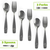 6 Piece Stainless Steel Kids Silverware Set - Child and Toddler Safe Flatware - Kids Utensil Set - Metal Kids Cutlery Set (Includes 3 Small Kids Spoons & Kids 3 Forks)