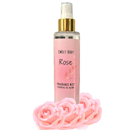 Sweet Body ROSE Soft & Fresh Womens Body Mist, Fine Fragranced Body Perfume Misting Spray, Sensual light scent Fragrance, Hair & Body Spritz Essential Oils 6oz. (Rose) Pack of 1