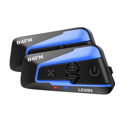 LEXIN B4FM Motorcycle Bluetooth Headset, 10 Riders Helmet Bluetooth Intercom, Universal Communication Systems with Music Sharing/Noise Cancellation/FM Radio for Snowmobile/ATV/Dirt Bike, 2 Pack